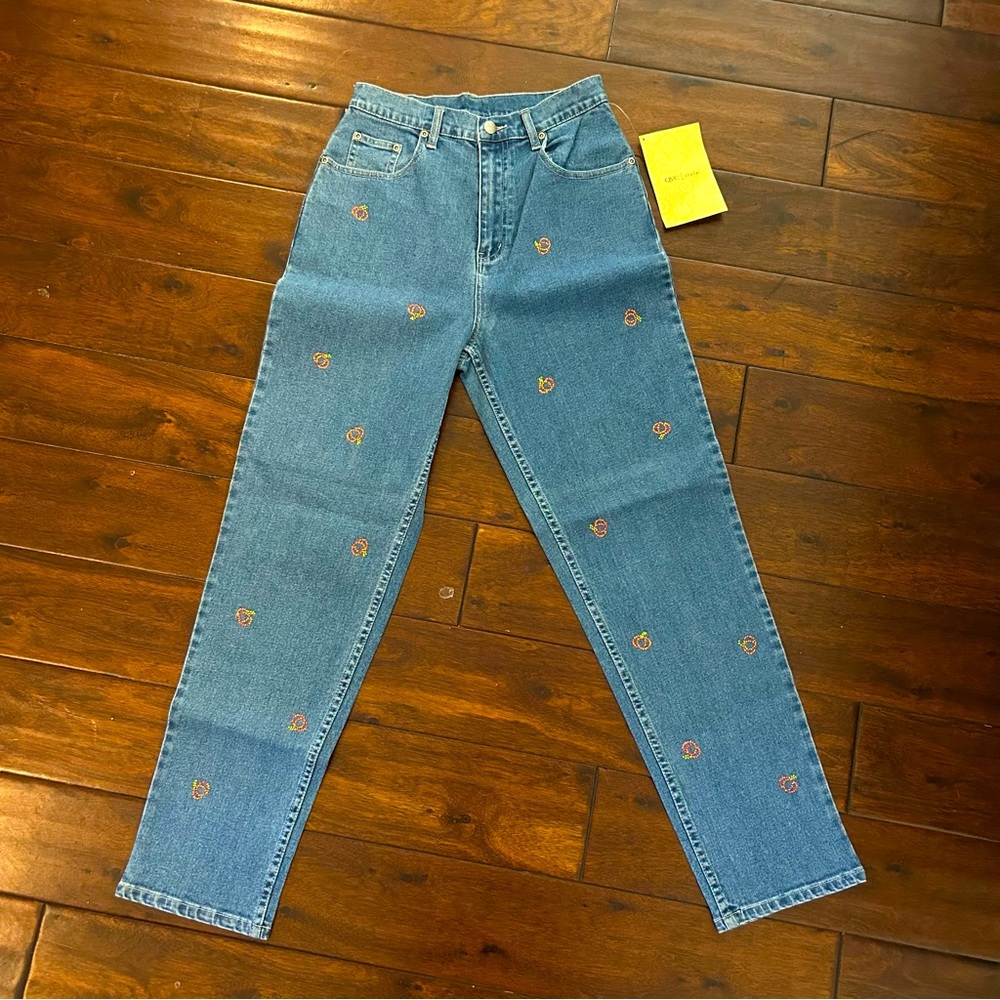 Quacker Factory Jeans with pumpkins bedazzled / jeweled - Halloween